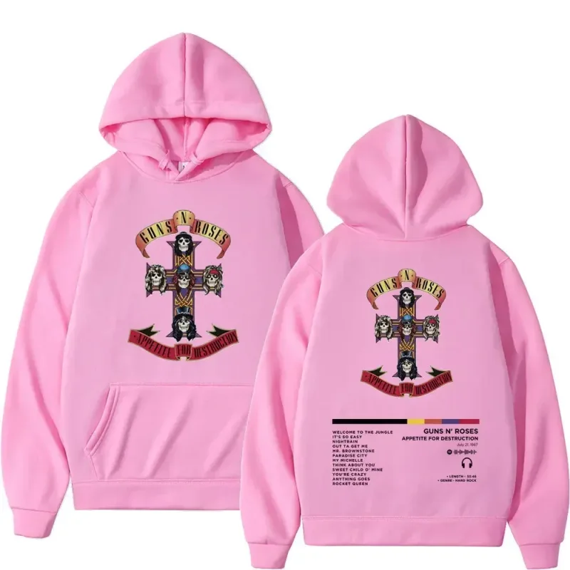 2026 Men's and Women's Guns N Roses Printed Hooded Sweatshirts Guns N Roses Unisex Clothing Printed Rock Hip-hop Gothic Fashion — image 18