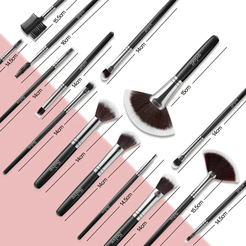 New Style Μαύρο 32 τμχ Σετ πινέλων μακιγιάζ Premium Soft Cosmetic Powder Blending Foundation Eyeshadow Blush Brush Set