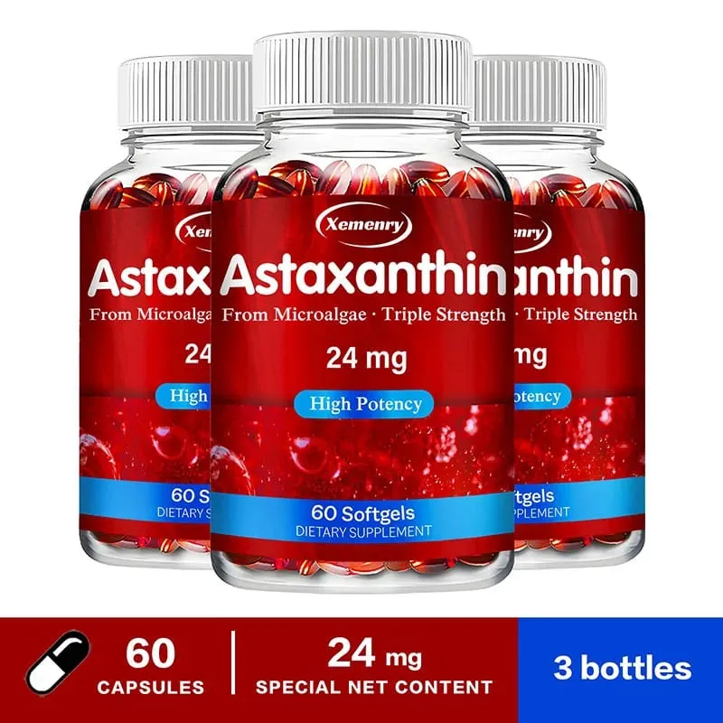 Astaxanthin 24mg - Promotes Cardiovascular Health & Accelerates Metabolism Supporting Eye Joint & Skin Health