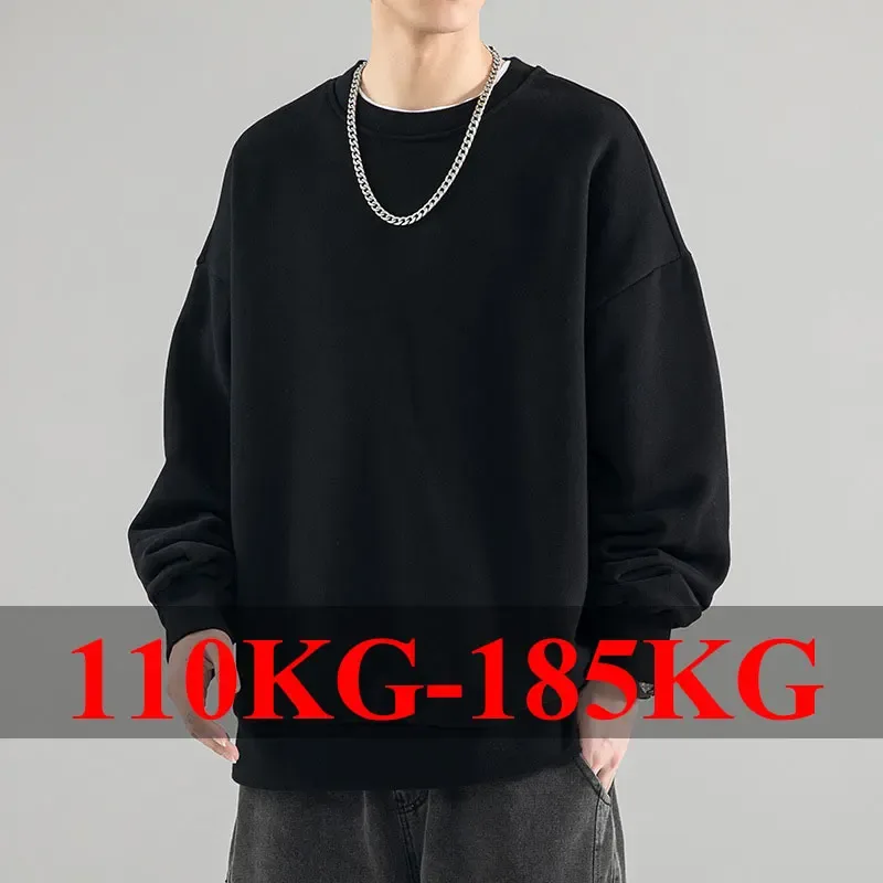 Plus Size Men's Pullovers Full Cotton Sweatshirts 5XL 6XL 7XL Autumn Winter Long Sleeves Printed Tops Panlalaking Damit 110kg-180kg — image 3