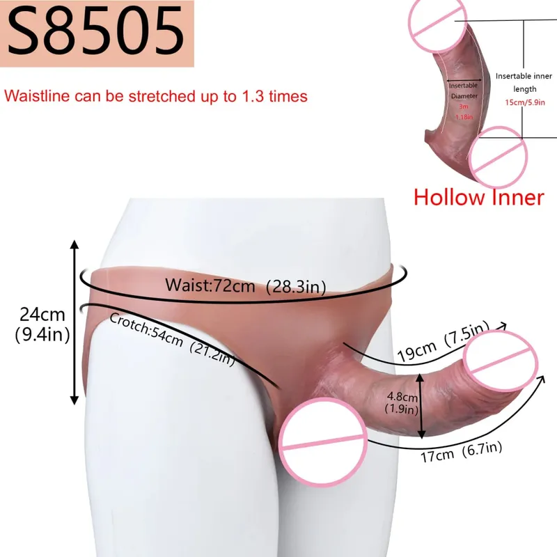 Thick Hollow Dildo Male Strap-On Huge Hollow Dildo Dick Extender Silicone Realistic Large Penis Sex Toy For Couples Sex — image 10