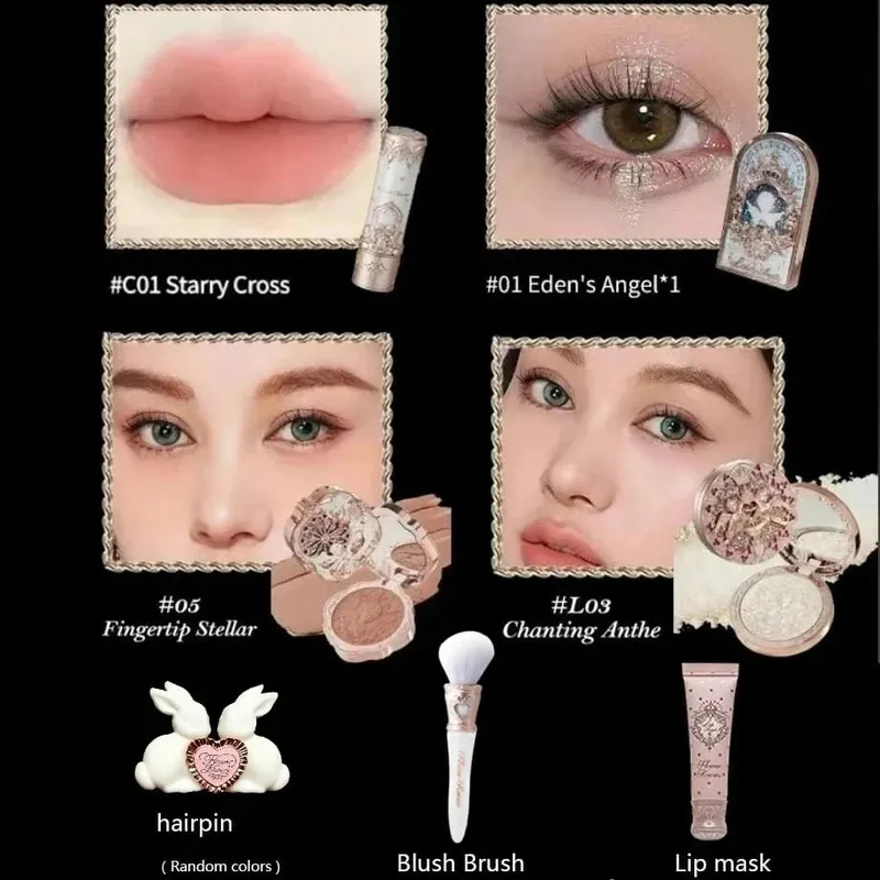 Συλλογή Flower Knows Little Angel Κουτί δώρου Μακιγιάζ Eyeshadow Blush Cream Matte Lipstick Full Kit All