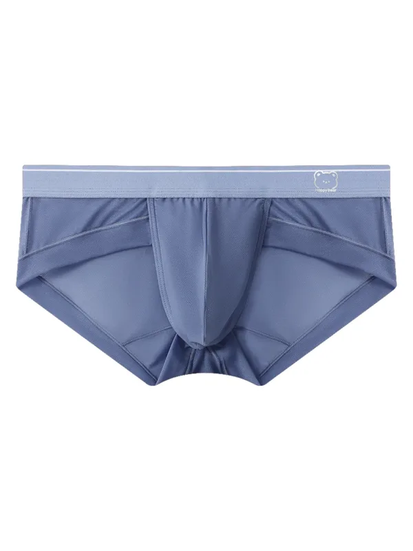 Light Sky Blue Ice Silk Men Low Rise Briefs Ultra Thin Mesh Breathable U Convex Pouch Soft Summer Cool Male Underpants — image 12