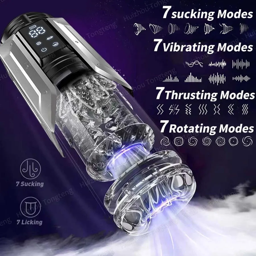 Automatic Masturbator Stroker Adult Toys with 7 Thrusting Rotating 7 Licking Vibrating Modes Hands-Free Sex Machine Pocket Pussy — image 5