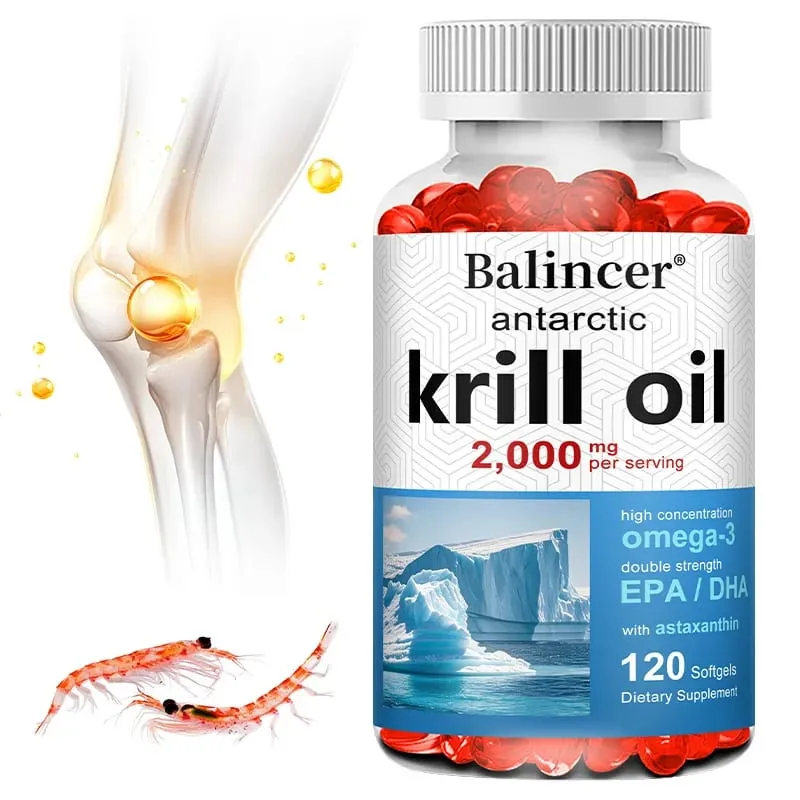 Antarctic Krill Oil 2000mg Supplement 3X Strength Natural Source of Omega-3s EPA 240mg + DHA 160mg + Astaxanthin 800mcg — image 3