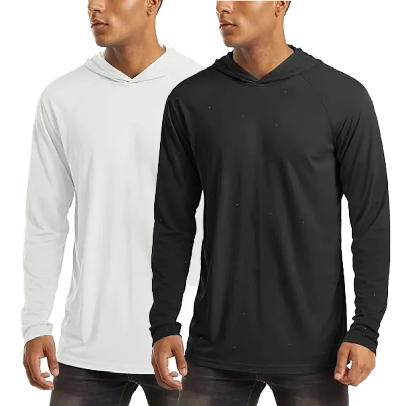Hoodies de manga longa dos homens camisas de proteção solar sólido secagem rápida camiseta dos homens musculação fitness muscular sportwear roupas de ginásio — image 7