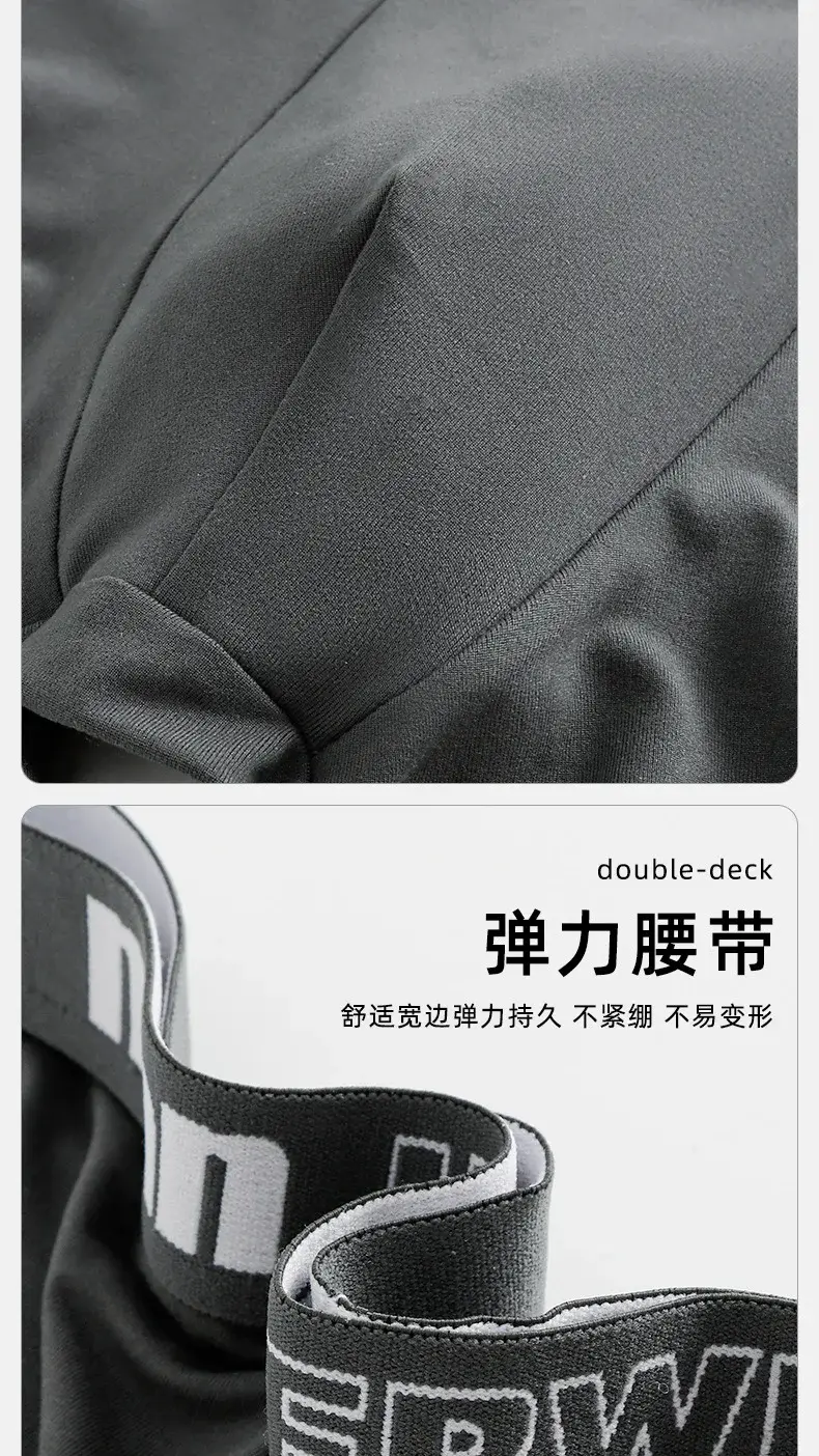 Homem roupa interior moda algodão confortável respirável boxers cuecas masculinas carta impressa calcinha shorts roupa interior — image 5