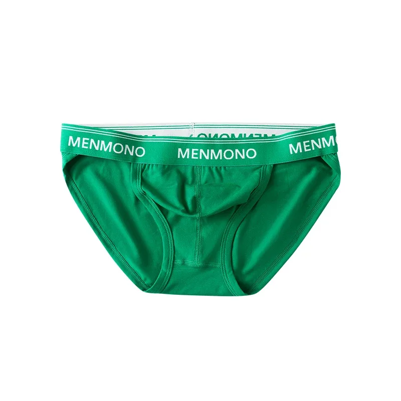 Homens maré de algodão triângulo novo sexy cintura baixa magro respirável juventude personalidade u convexo roupa interior masculina.