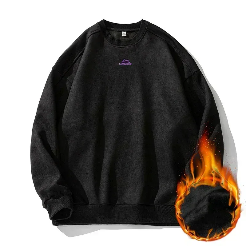 Marca camurça sweatshirts para homem 2026 novo outono inverno roupas baggy vintage pullovers casais o pescoço blusa oversize — image 10