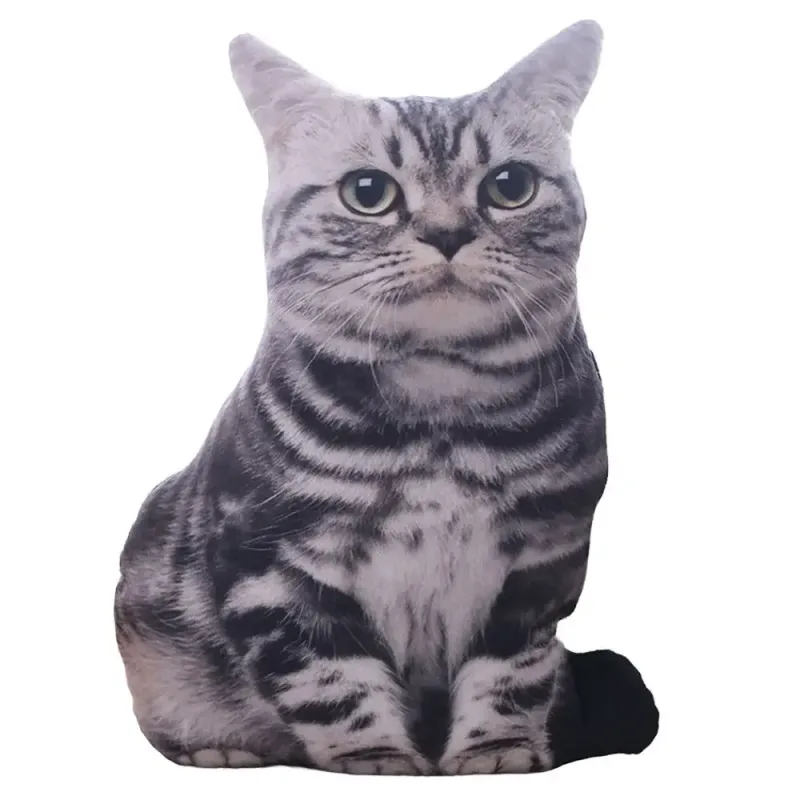 Plush Realistic 3D Cat Doll Soft Cartoon Simulation Cat Plushie Pillow Stuffed Kawaii Plush Animals Toy Cushion for Kids Girls — image 9