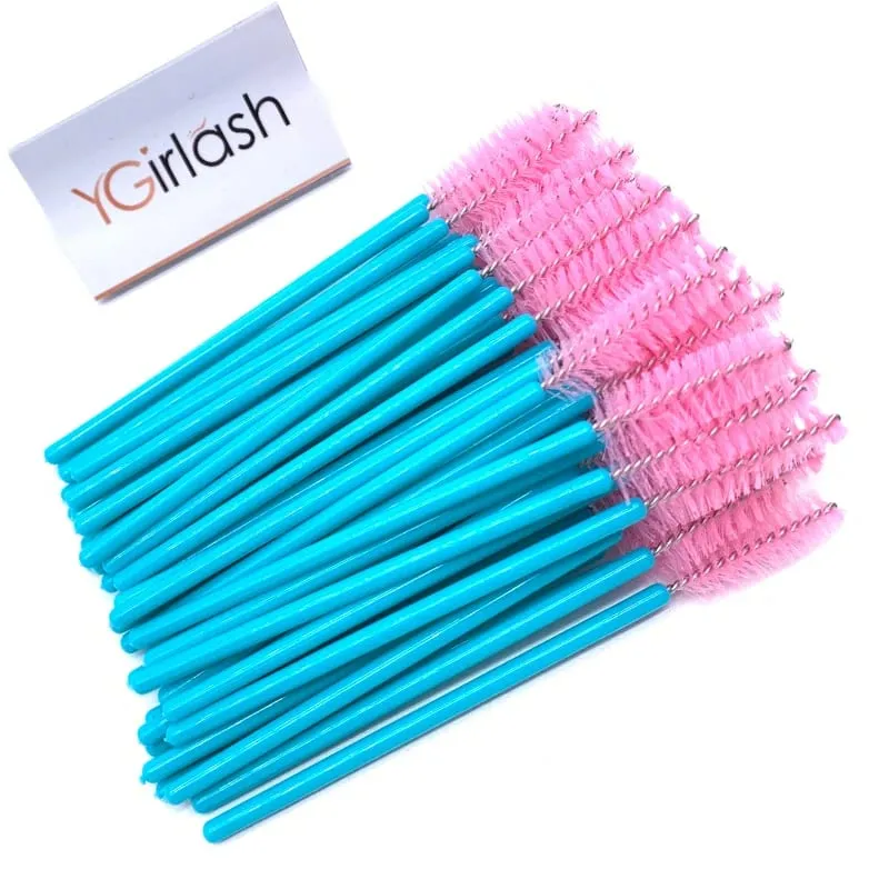 YGirlash 50 יחידות Lash Swans מוליך ריסים קריסטל ידית יהלום חד פעמית שרביטי מסקרה ניילון מברשת כלים קוסמטיים — image 20