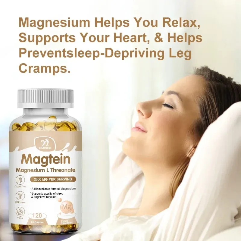 Pure Magtein Magnesium L-Threonate Capsules for Improves Sleep Quality & Cognitive Performance Reduces Anxiety & Neuro Health