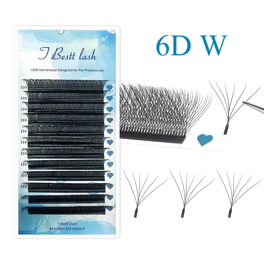 Tbestt 5D-W Shaped Eyelash Extension Premade Volume Fans Clover W Style Lashes False Mink Μαλακό Εύκολο Φινίρισμα Βλεφαρίδων — image 2