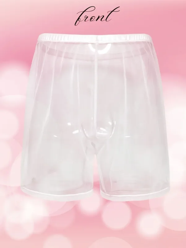 1pc sexy sheer malha roupa interior masculina moda macio transparente casa solto ajuste calças de boxe dormir shorts pijamas calças — image 4