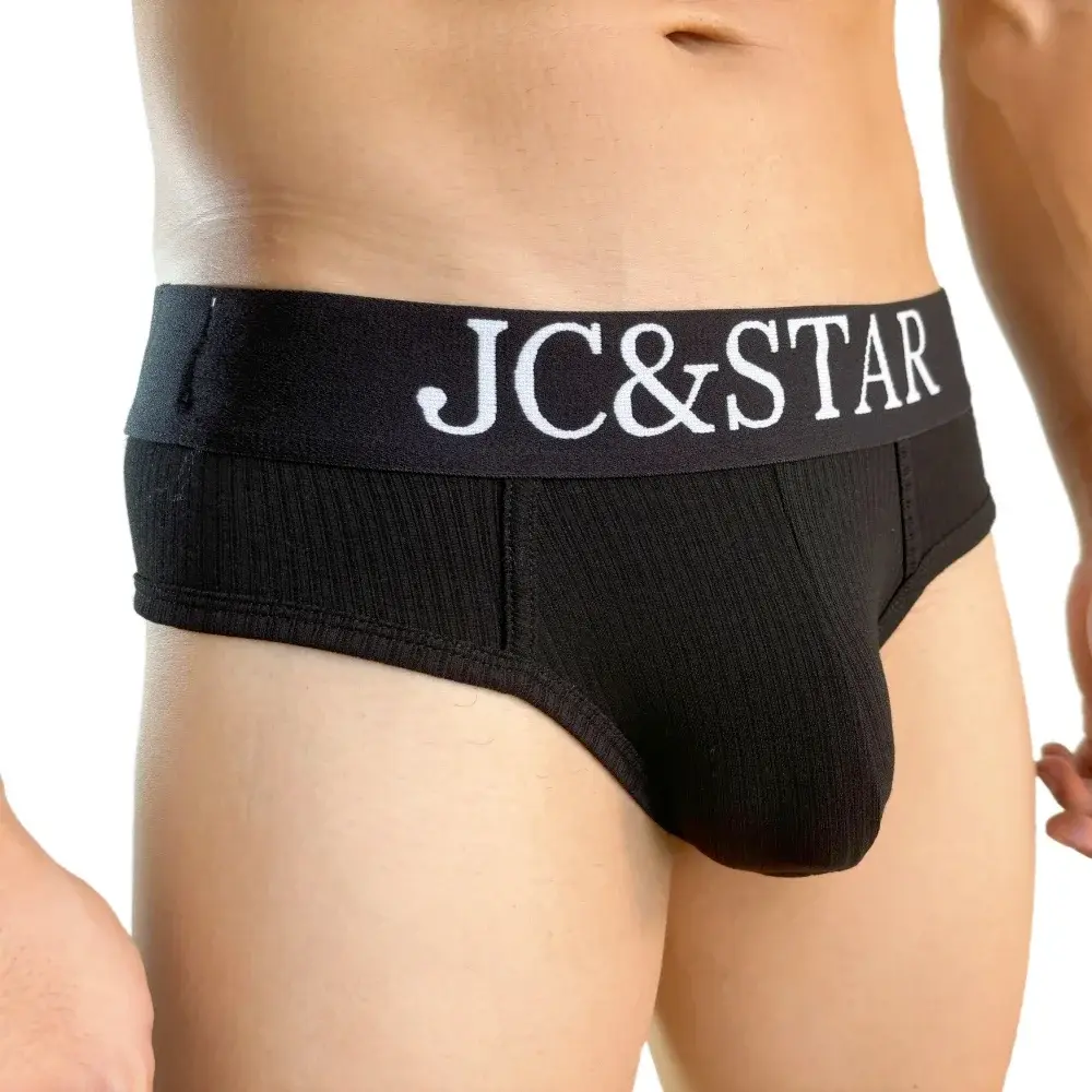 Athletic High Cut Design Mga Panloob na Panloob ng Sexy na Lalaki Mga Panloob na Panloob na Ribbed Cotton Sports Comfort Men Bikini Slip Panlalaking Tanga Briefs — image 7