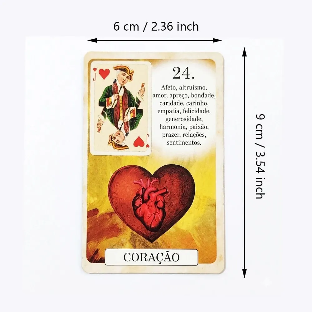 Κάρτα με διπλό ανάγλυφο 9*6cm Classique Lenormand Deck - 37 Vintage Style Divination Cards - Classic Portuguese Edition — image 2