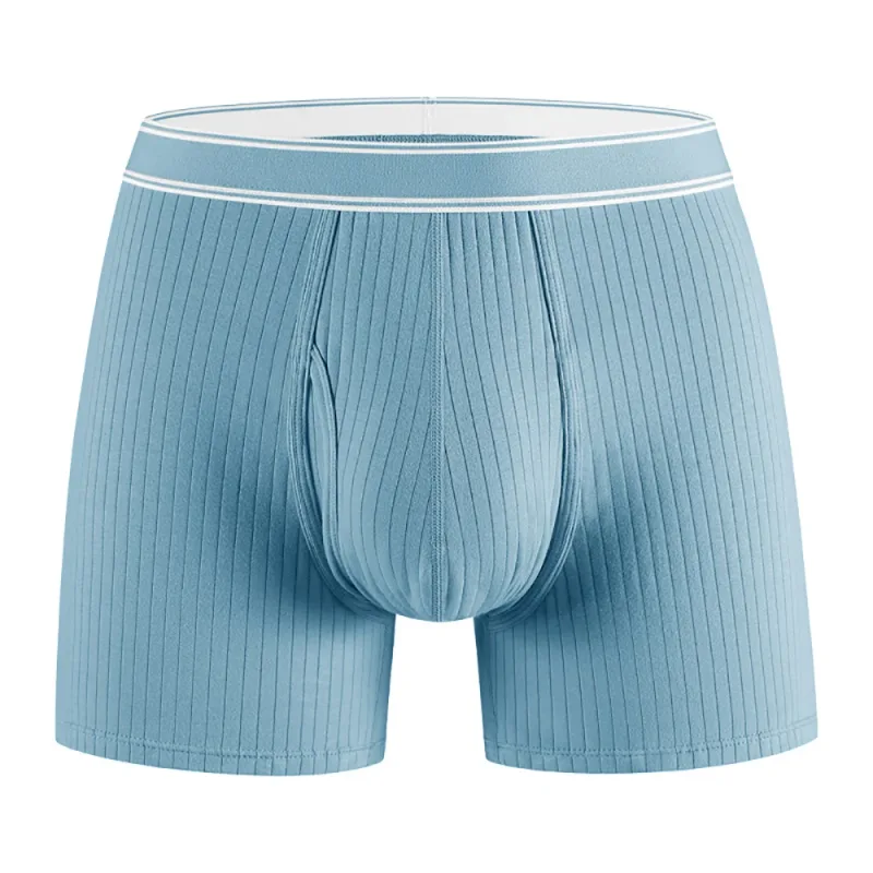 3PCS/Pack 100% Cotton Solid Striped Man Undrewear Lengthen Breathable Fitness Boxers Hombre Crotch Side Opening Men's Underpants — image 13