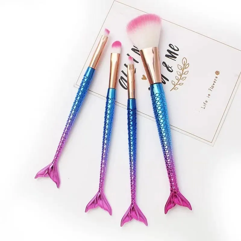 4 készlet sminkecset szett kozmetikai púder szemhéjfesték alapozó pirosító ecset Soft Beauty make up eszköz Maquiagem 6 színátmenet