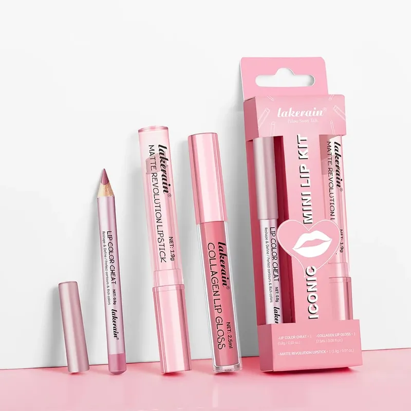 Αδιάβροχο Μαύρο Ματ Σετ Κραγιόν Velvet Liquid Lip Gloss Σετ Lip Liner Red Stain Halloween Goth Μακιγιάζ — image 4