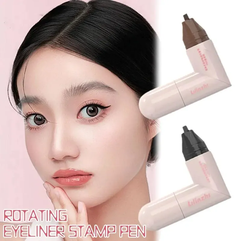 DIY Rotate Eyeliner Stamp Ενσωματωμένο μαύρο καφέ διπλής μύτης Eyeliner Wing Stencil Αδιάβροχο μουντζούρες Υγρό στυλό μακράς διαρκείας — image 4