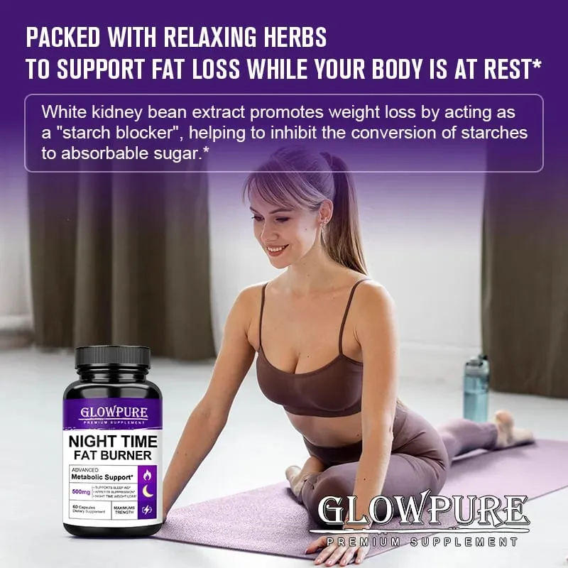 Boost Metabolism & Suppress Appetite with Night Time Fat Burner - Healthy Weight Management Capsules for Weight Loss