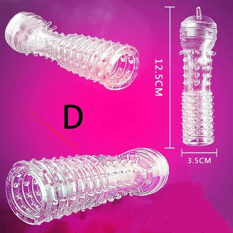 Reusable Condoms with stud Delay Ejaculation Sex Toys for Men G Spot Stimulation Penis Sleeve Contraception Cock Ring Extender — image 10