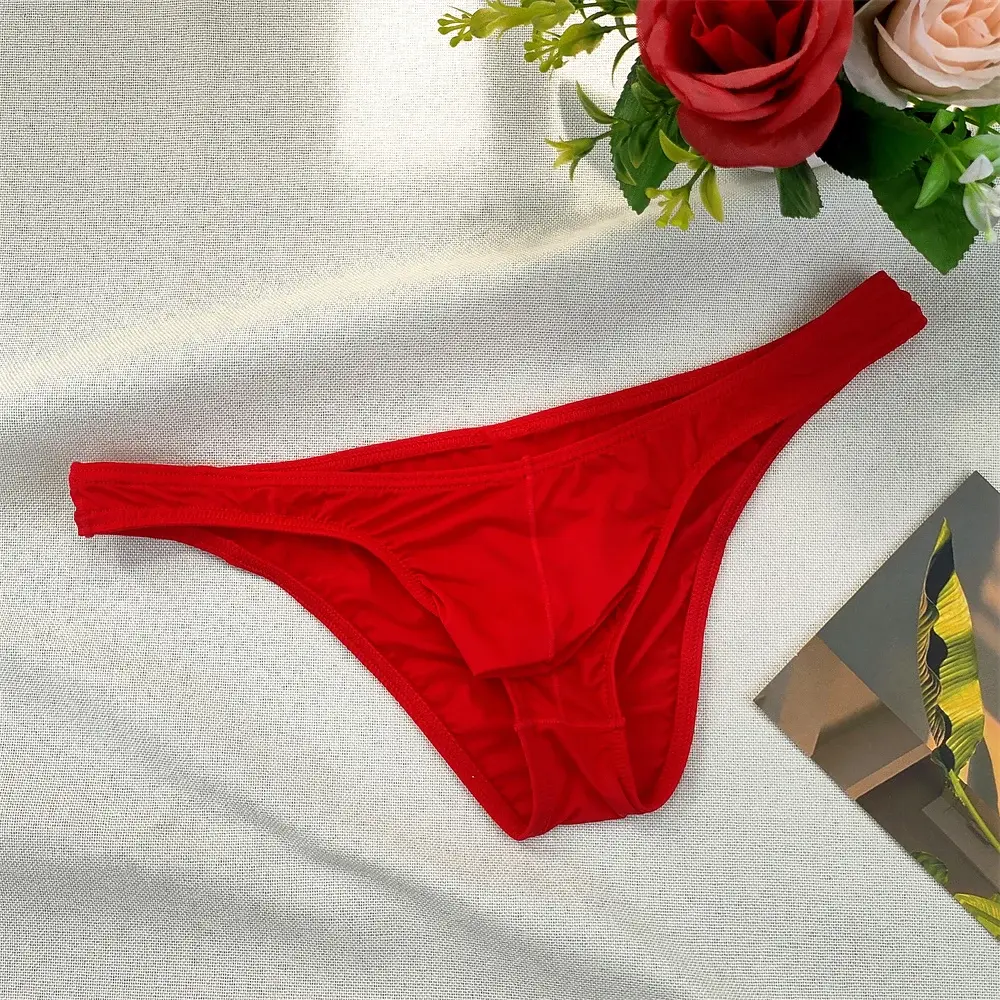 Herr Ultralåg midja Bugle Pouch Bikinitrosor Sexiga tighta Transparenta underkläder Man Is Silk Ultratunna kalsonger Plus Size — image 7