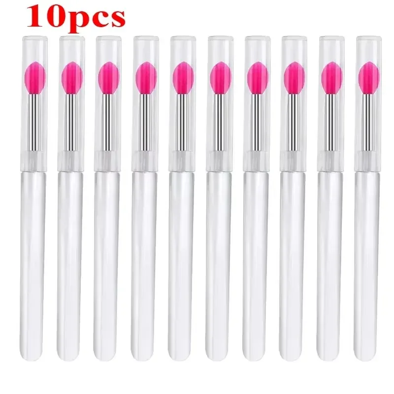 Brosse à lèvres Portable en Silicone, avec couvercle, doux, multifonctionnel, applicateur de baume à lèvres, rouge à lèvres, pinceaux de maquillage, 3/5/10 pièces — image 24