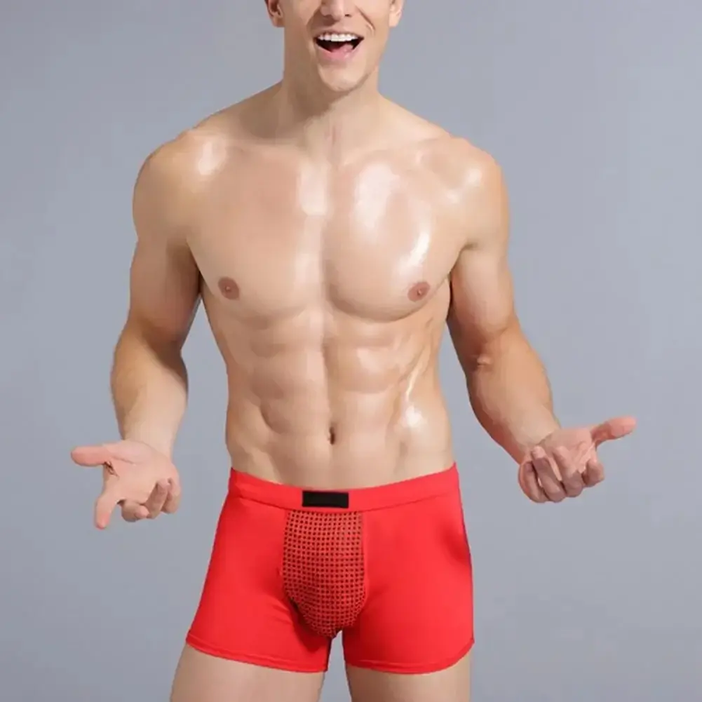 Men Boxers Sweat Absorption U Convex Magnetic Physiological Underwear Massage Solid Color Plus Size Men Underpants Inner Wear Cl — image 7