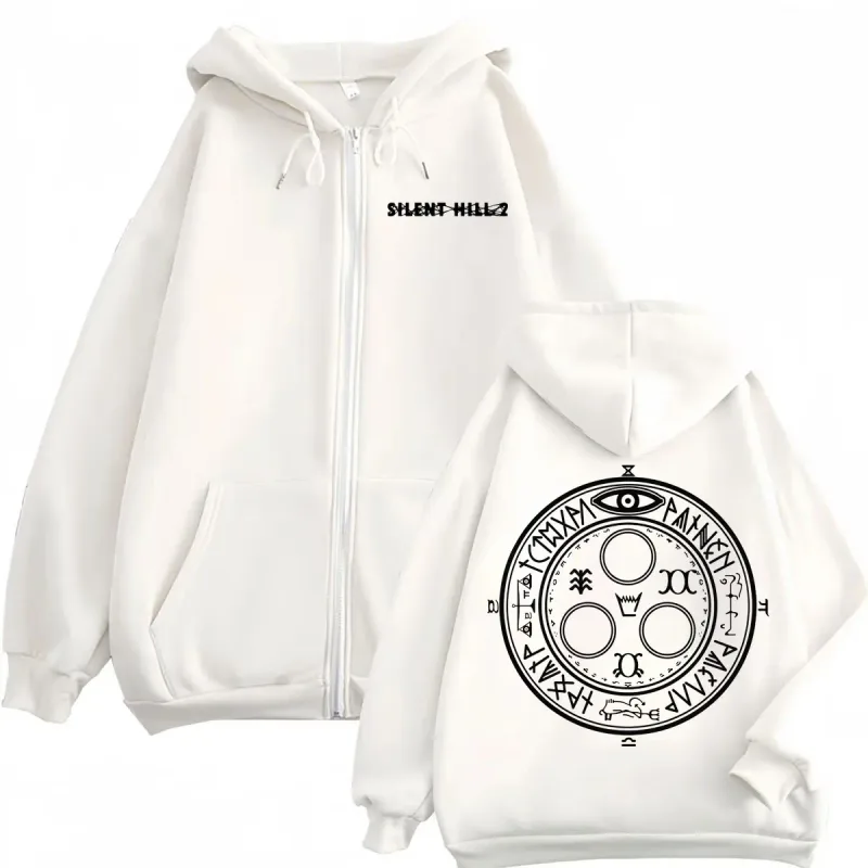 Limited Silent Hill 2 Game Print Zipper Hoodies Mataas na Kalidad ng Fashion Zip Up Pullover Mga Lalaking Babae Casual Long Sweatshirts — image 3