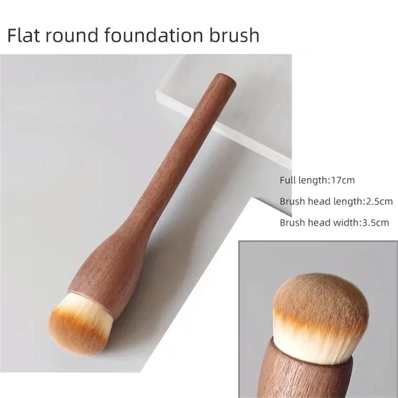 Πινέλο μακιγιάζ με λαβή ξύλου καρυδιάς Loose Powder Blush Contour Brushes Super soft High Density Tools Makeup Brush — image 10