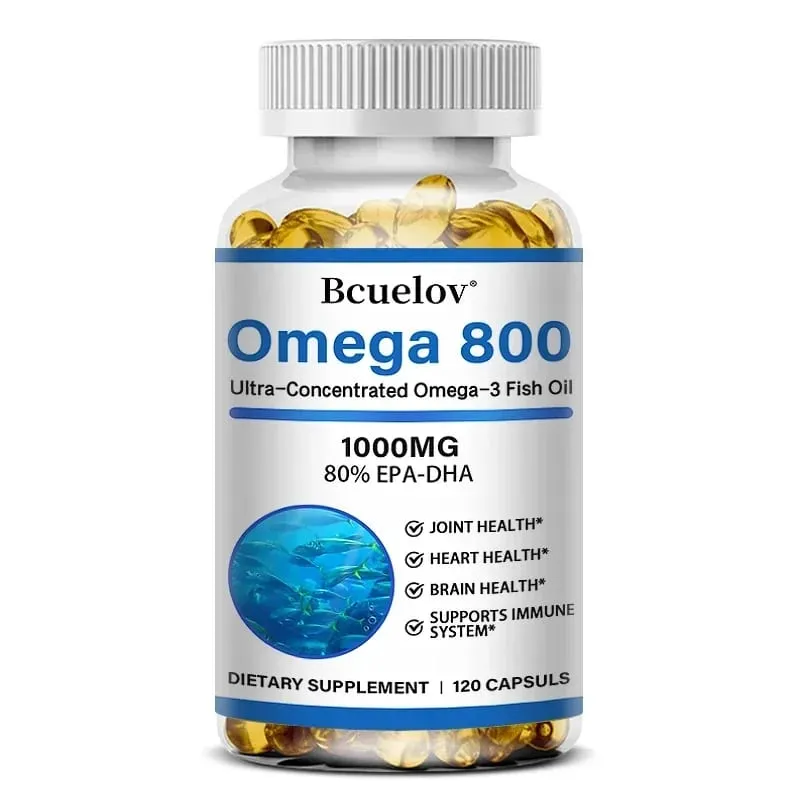 Bcuelov halolaj Omega 3 kiegészítők 1000 mg Softgels Omega 3 halolaj az egészséges szív agy támogatásáért 30/60/120 kapszula