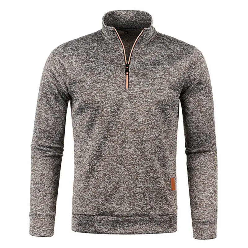 Moletons masculinos meio zíper pulôver masculino manga longa flleece suéter standcollar flocos de neve hoodies roupas masculinas