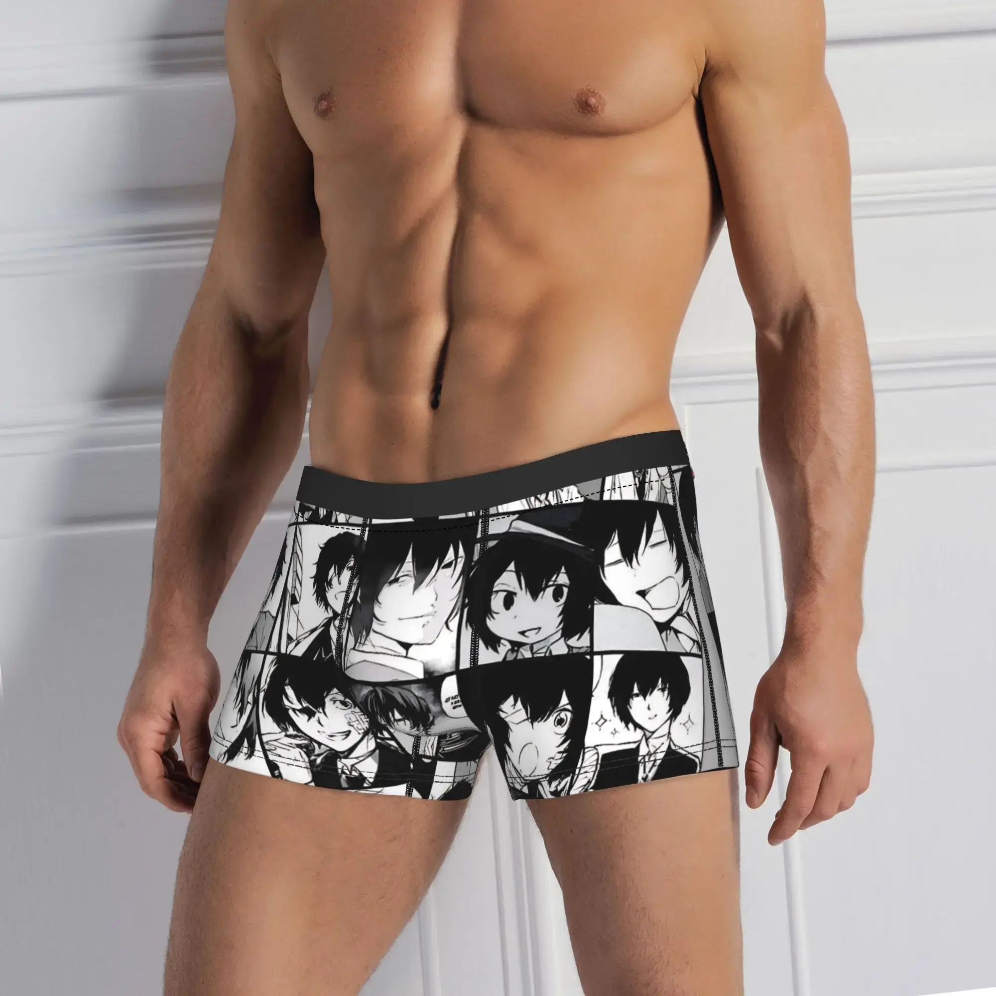 Dazai Bungo Stray Dogs Underwear Print Boxershorts Quality Men Underpants Breathable Shorts Briefs Birthday Present — image 1
