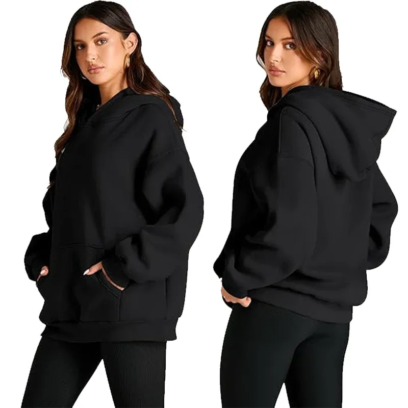 Diy design oversize hoodies moda feminina personalizado impresso solto manga longa ombro gota manguito sweathsirts pullovers sudadera — image 4