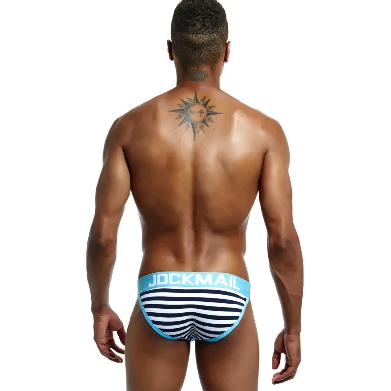 Jockmail Cotton Men's High-Cut Briefs, Striped Underwear for Men, Soft and Comfortable, Gay Cueca — image 17