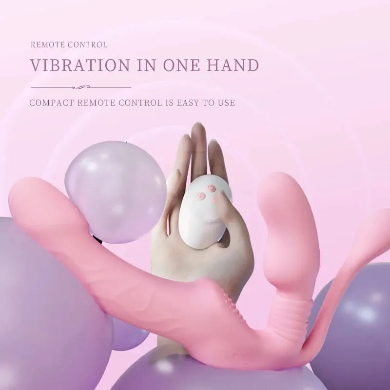 Strapless Strap on Dildo Vibrator Anal Plug Massager Lesbian 3 in 1 Vibrator G-Spot Stimulate Clitoris Sex Toy for Couple — image 4
