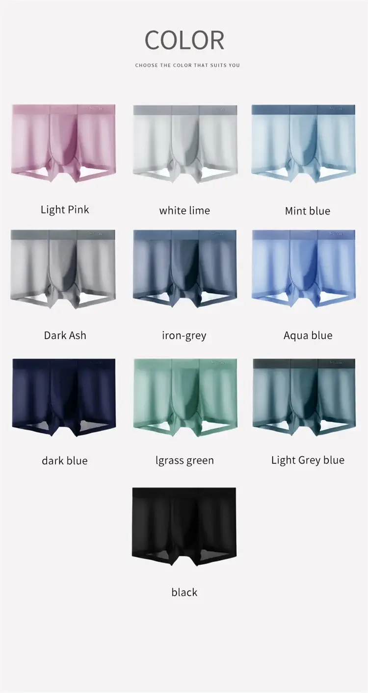 MiiOW 3pcs 120D Ice Silk Men Underwear Manipis na Sexy Boxer Shorts 3A Graphene Antibacterial Panties ng Panlalaking Walang tahi na Panlalaking Panloob — image 17