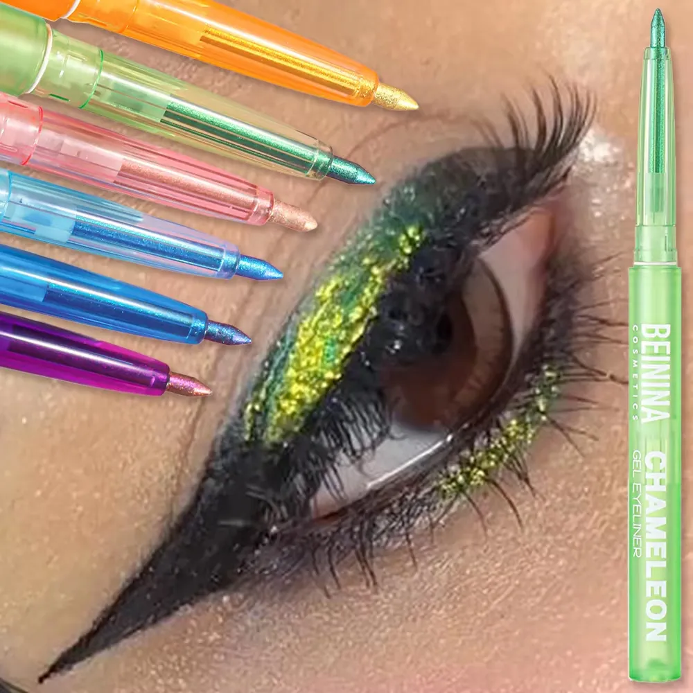Μεταλλικό Chameleon Gold Eyeliner Gel στυλό Pearlescent Polarized Glitter Πράσινο Inner Eye Liner Λαμπερό πολύχρωμο Soft Eyes Pigment — image 5