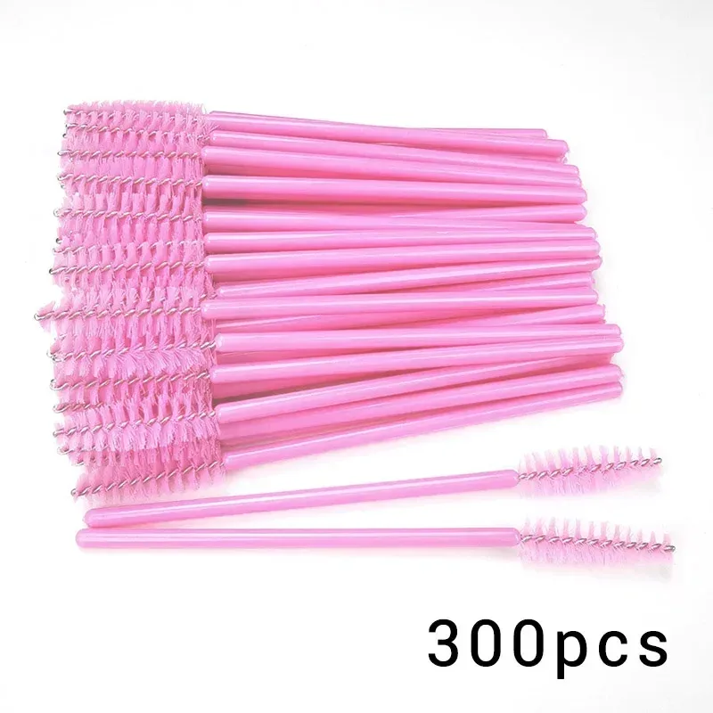 100/300Pcs Disposable Eyelash Mascara Brushes for Eye Lashes Extension Eyebrow and Makeup Lash Spoolies Wands