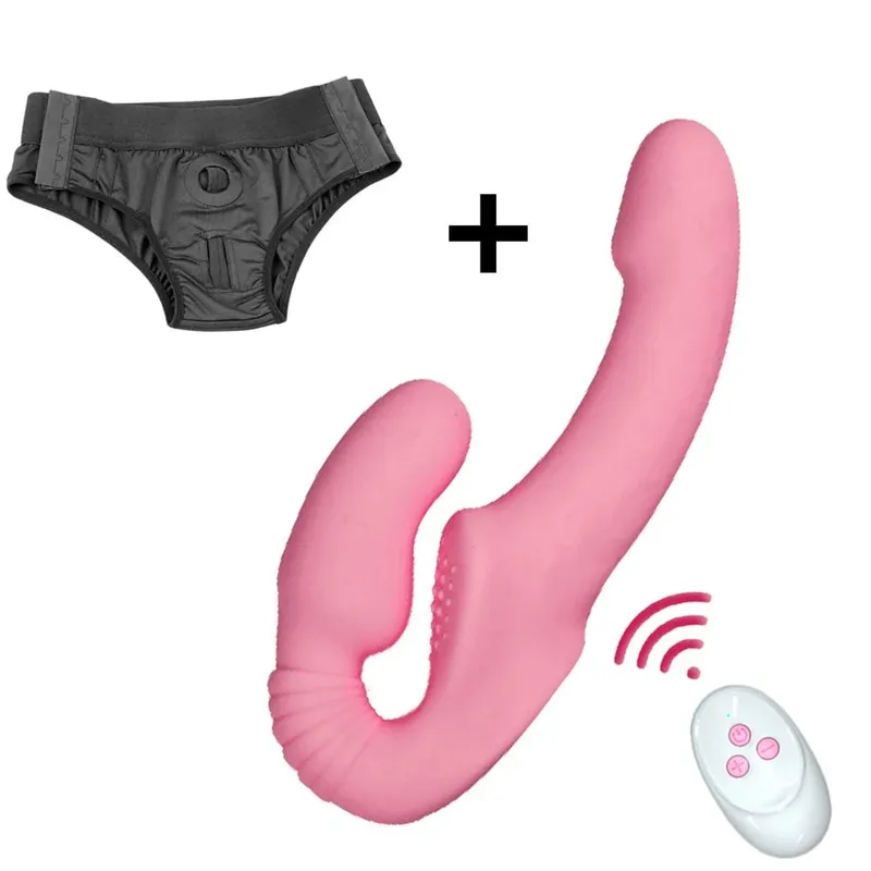 10 Speeds Strapless Strapon Dildo Vibrator Female Double Vibrating G Spot Adult Sex Toys For Women Couple Anal Prostate Massager — image 13