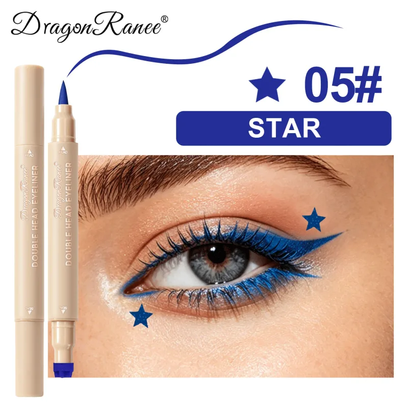 Love Star Butterfly Liquid Eyeliner με διπλό άκρο, αδιάβροχο και χωρίς μουντζούρες, γρήγορο στέγνωμα 2 σε 1 Πολύχρωμο μακιγιάζ Stamp Eye Line Pen — image 15