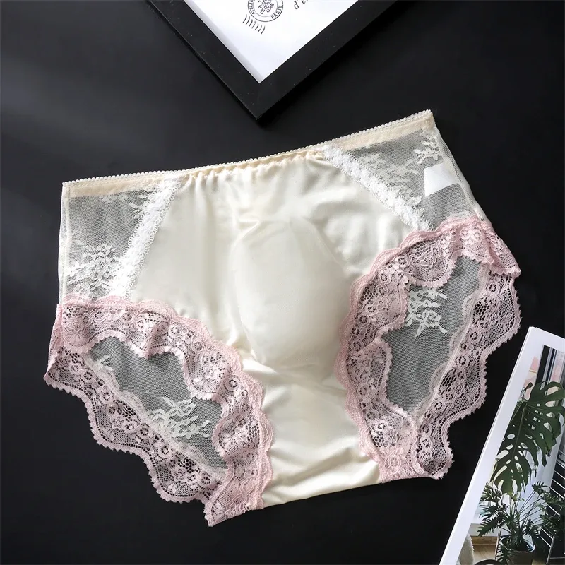 adults 18 plus size men's underwear Ice silk cuecas masculino 3D convex bag cueca color blocked lace mesh calzoncillos hombre — image 13
