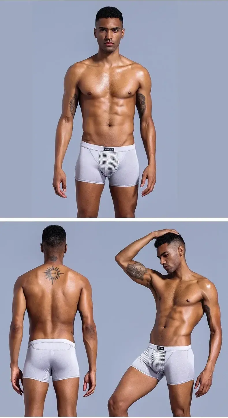 Men's Magnetic Closure Milk Silk Boxer Briefs Anti-Slip Quick-Dry Ultra Soft Breathable Underwear Boxer Shorts — image 16