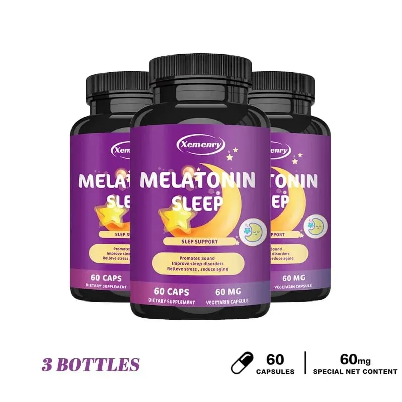 Melatonin Capsules - A Sleep Aid Help You Fall Asleep Faster Promote Sleep Health and Improve Sleep Quality — image 10