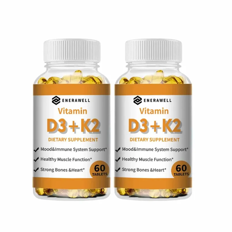 Vitamin D3 K2 Capsule - 20 000 IU Vitamin D3 Supports Bone & Teeth Health Calcium Metabolism Daily Body Wellness Supplement