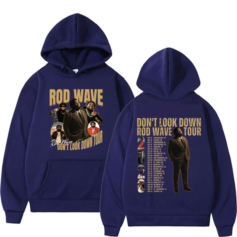 Rod Wave Don't Look Down Tour 2026 Rap Music Hoodies Men's Clothing Harajuku Hip Hop Sweatshirts Casual Fleece Oversized Hoodie — image 4