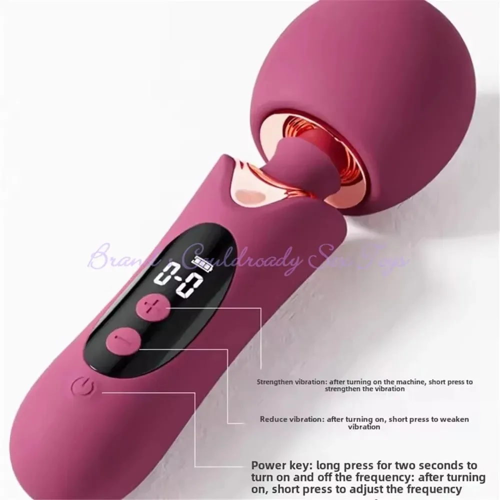 Erőteljes LCD AV vibrátor nagy fejű női testmasszírozó szexjáték nőknek Clit G Spot hüvelystimuláló varázspálca — image 4