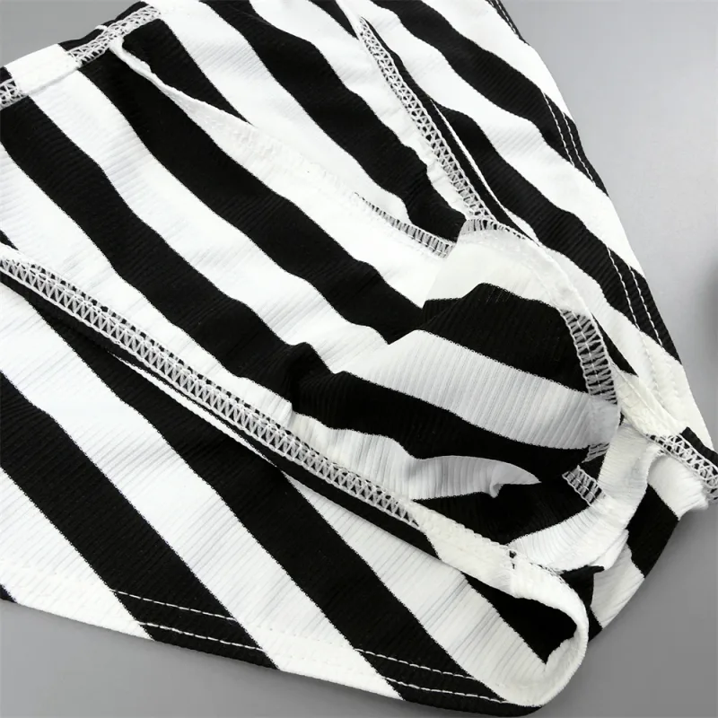 Lalaking Striped Shiny Belt na may Sexy High Fork Brief na Elastic at Kumportableng Bulge Pouch Panty Mabilis na tuyo Low Waist Panlalaking Panloob — image 10