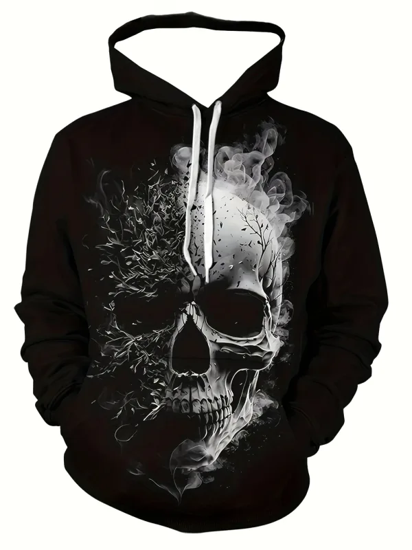 3D-tryckta Skull and Rose sweatshirts Dragsko Sportkläder Långärmade toppar Huvtröjor herr Street Graphic herrkläder — image 13